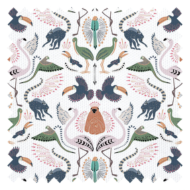 Madagascar Fabric in Muted Pastels