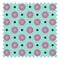 Forest Flora Fabric in Hot Pink on Turquoise