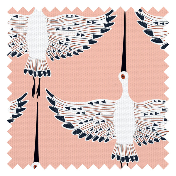 Ogata Kuren Fabric in Peach