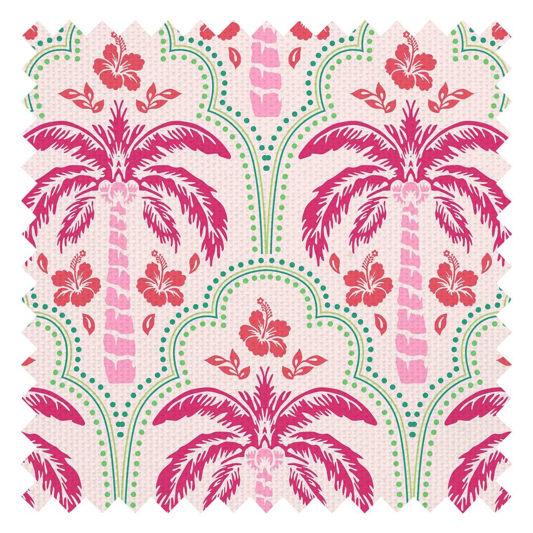 Tropical Vibes Fabric in Candy Pink and Red