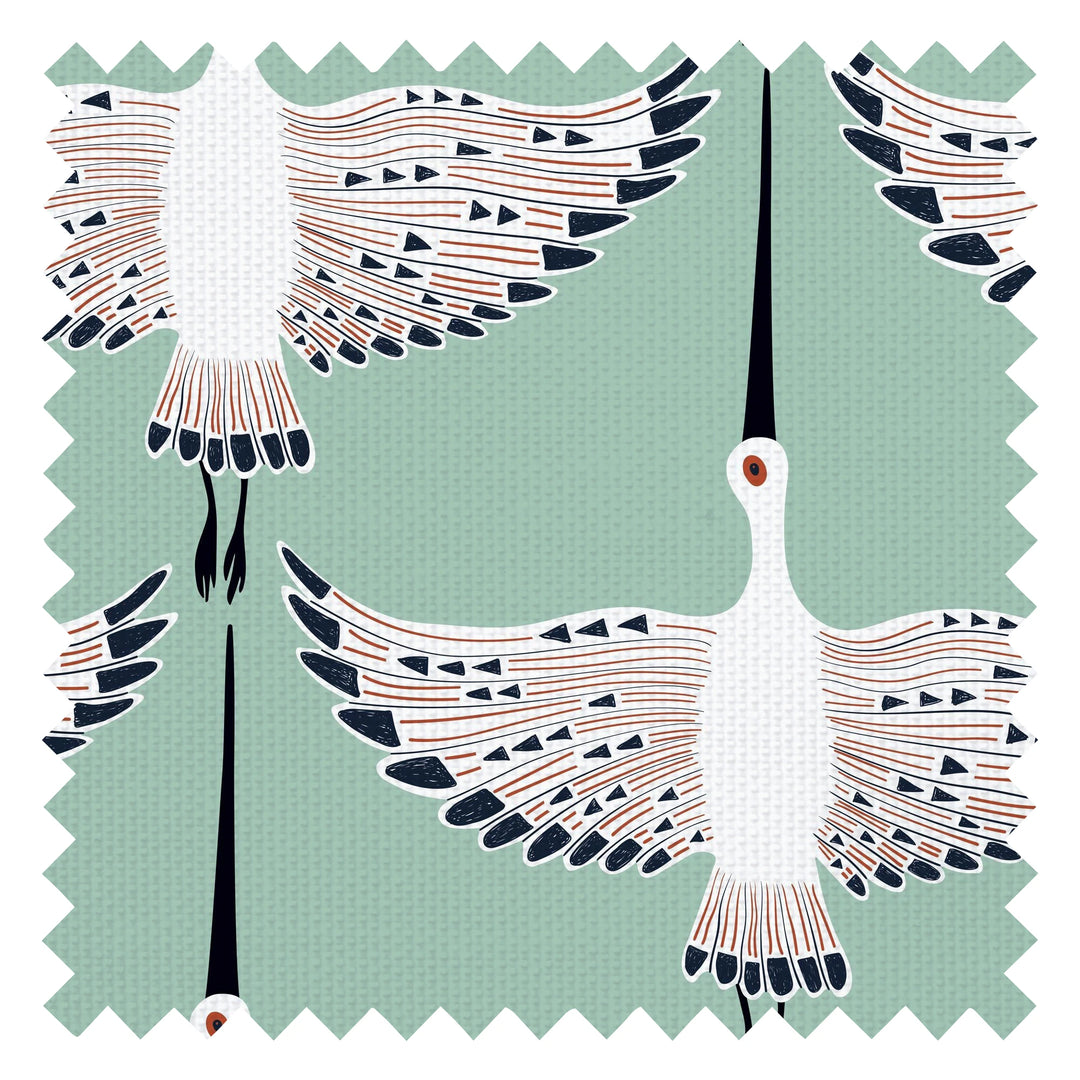 Ogata Kuren Fabric in Mint Green