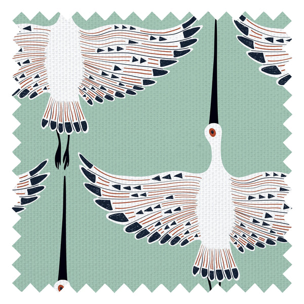 Ogata Kuren Fabric in Mint Green