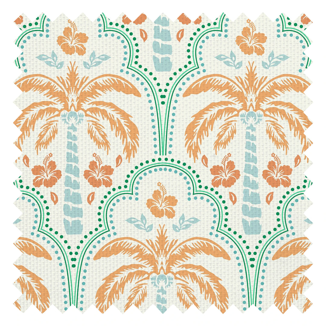 Tropical Vibes Fabric in Turquoise and Orange