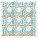 Rattan Resort Fabric in Turquoise and Orange