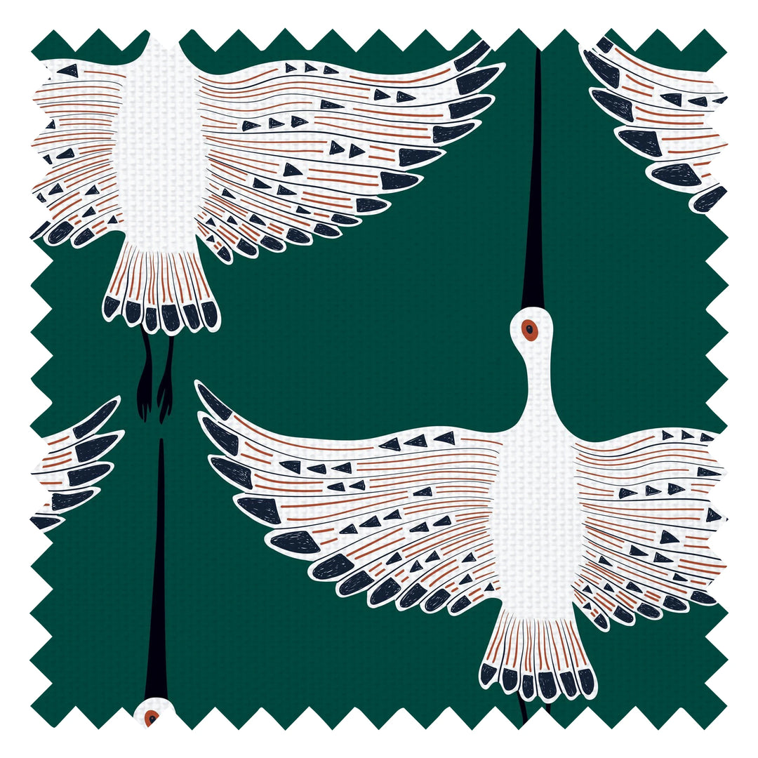 Ogata Kuren Fabric in Deep Emerald