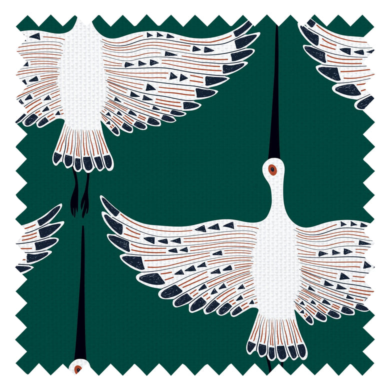 Ogata Kuren Fabric in Deep Emerald