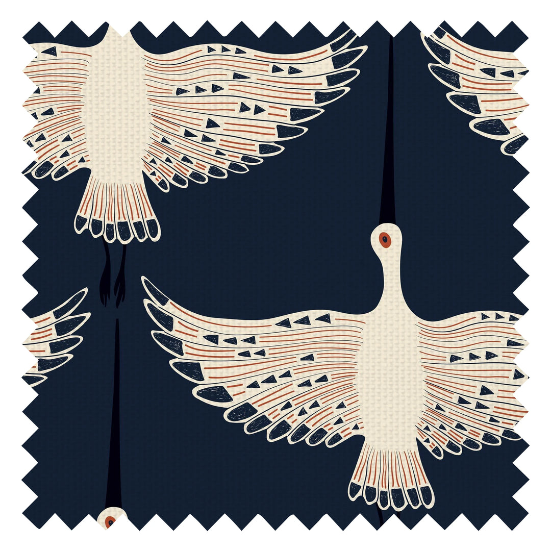 Ogata Kuren Fabric in Midnight Blue