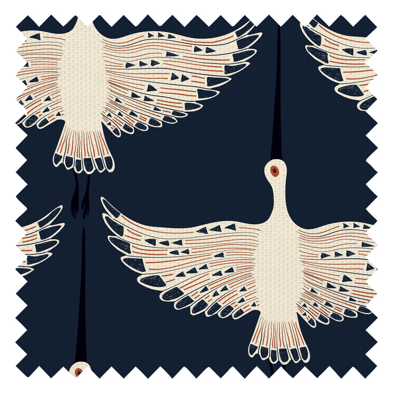 Ogata Kuren Fabric in Midnight Blue
