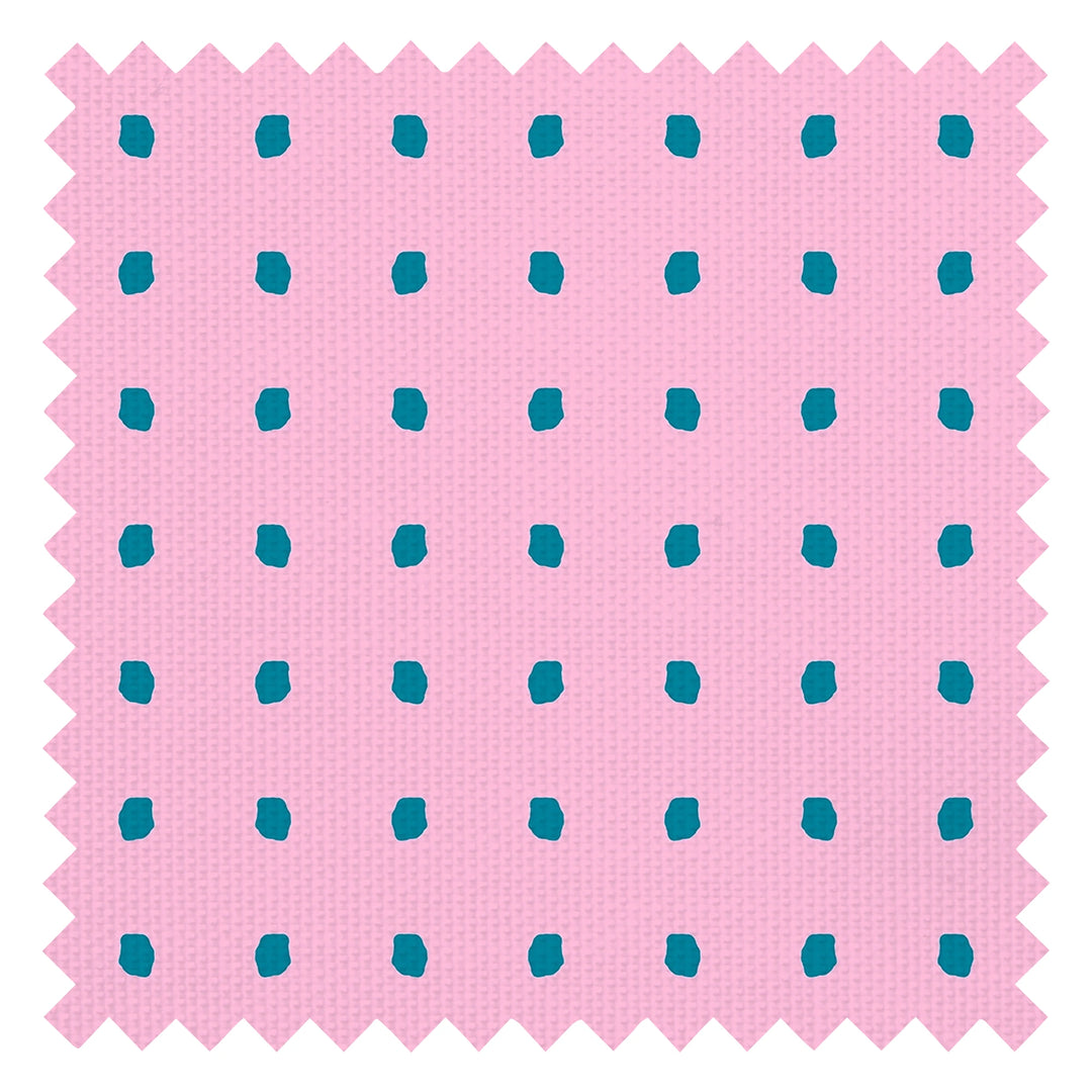 Utterly Dotty Fabric in Candy Pink & Deep Sea Green