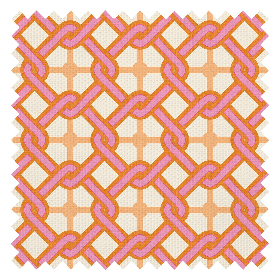 Chain Reaction Fabric in Candy Pink & Sunrise Orange