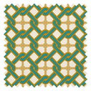 Chain Reaction Fabric in Teal and Gold