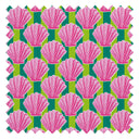 Come out of your Shell Fabric in Hot Pink on Green Stripe