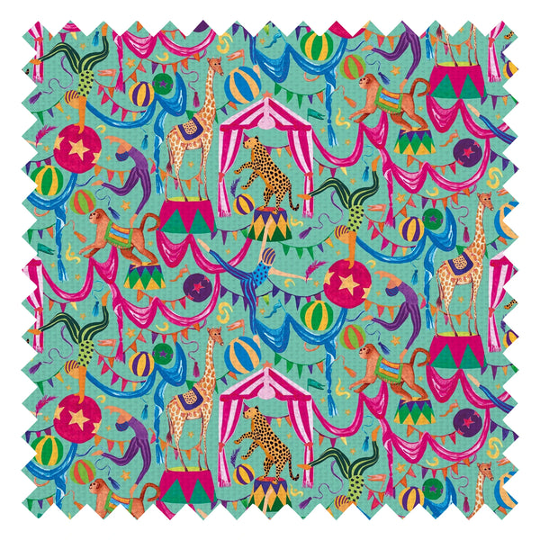 Carnival Capers Fabric in Mint