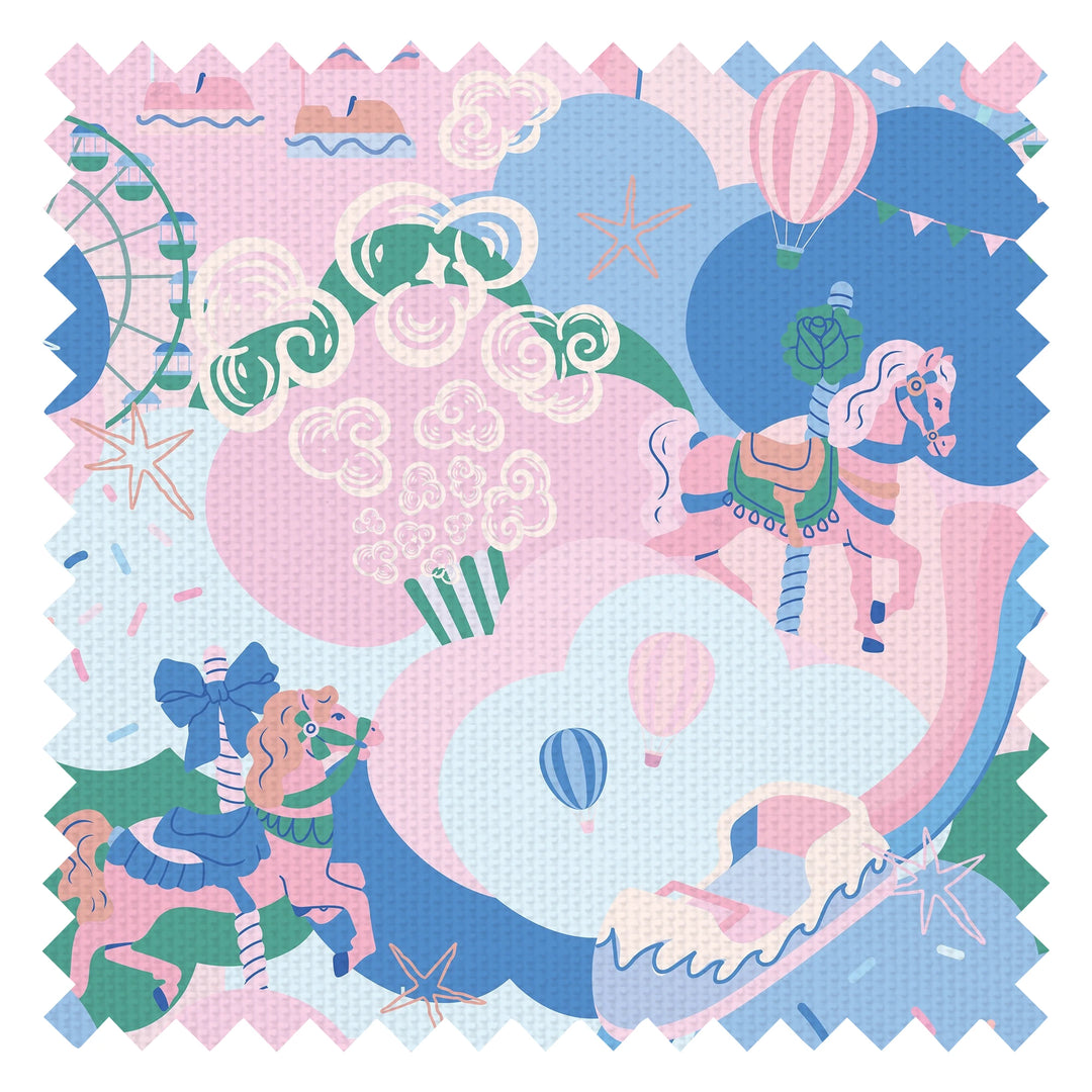 All the Fun of the Fair Fabric in Candy Pink and Blues
