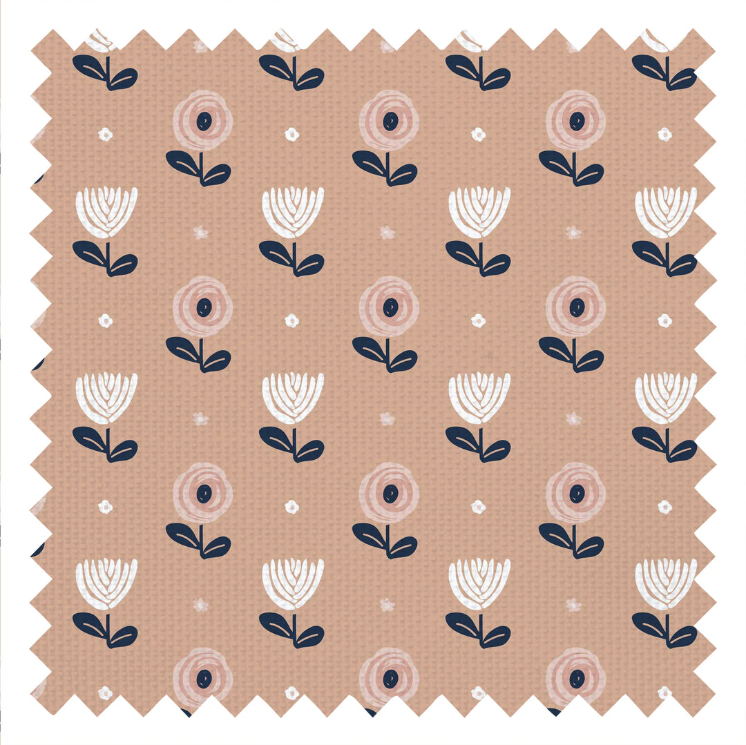 Flower Power Fabric in Carnation Peach