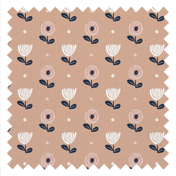 Flower Power Fabric in Carnation Peach