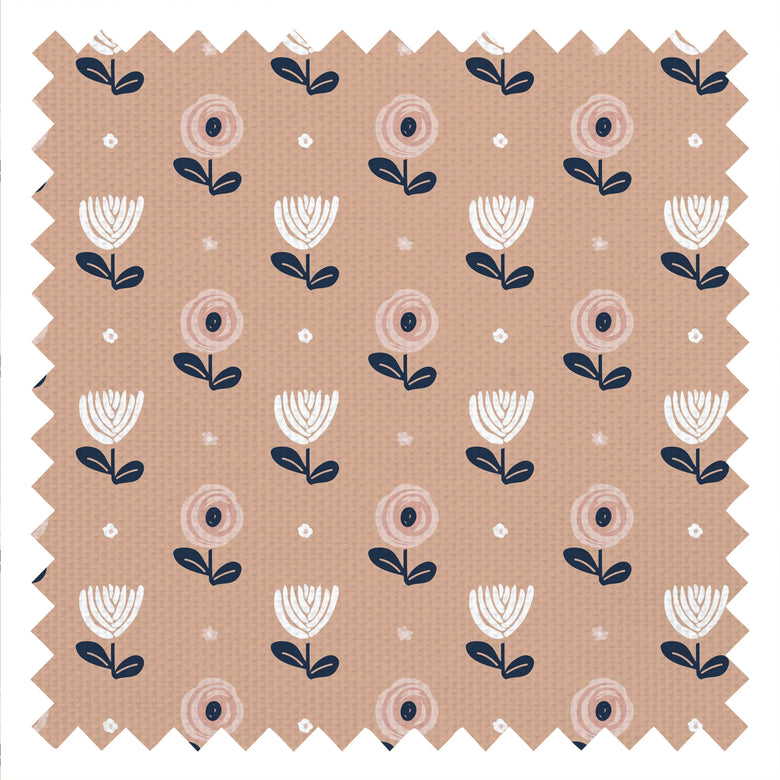 Flower Power Fabric in Carnation Peach