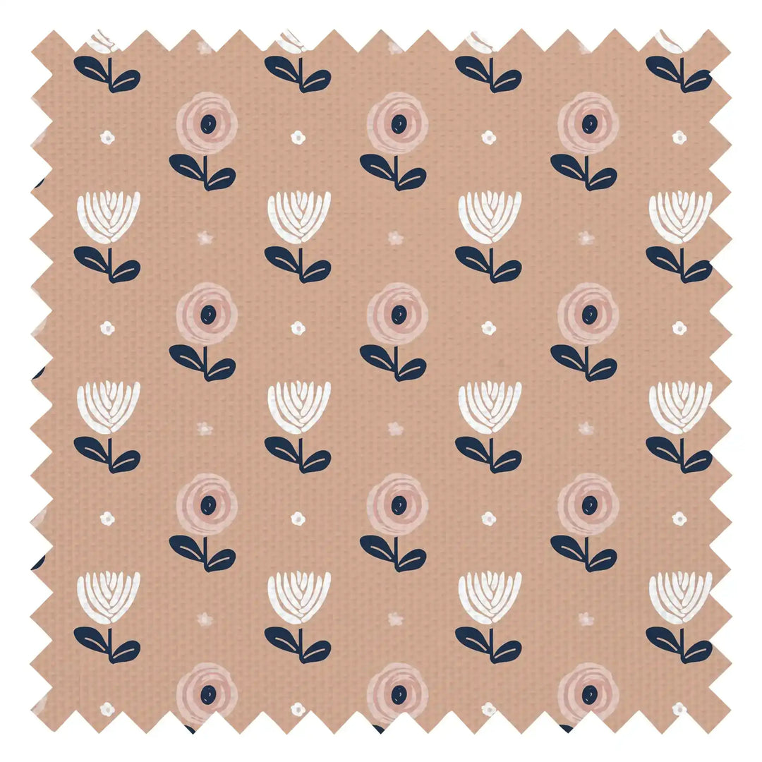 Flower Power Fabric in Carnation Peach