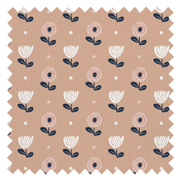 Flower Power Fabric in Carnation Peach