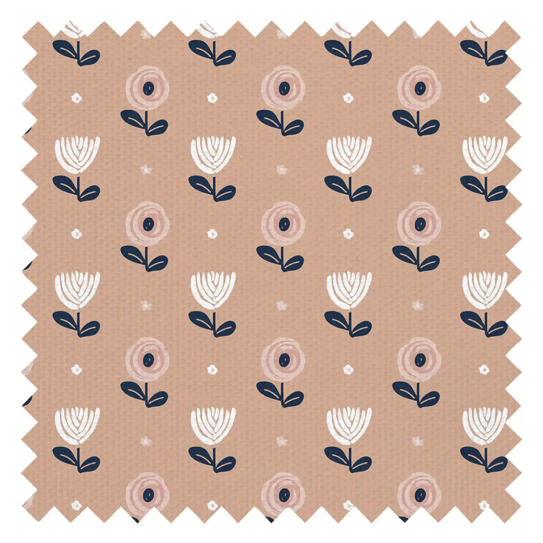 Flower Power Fabric in Carnation Peach