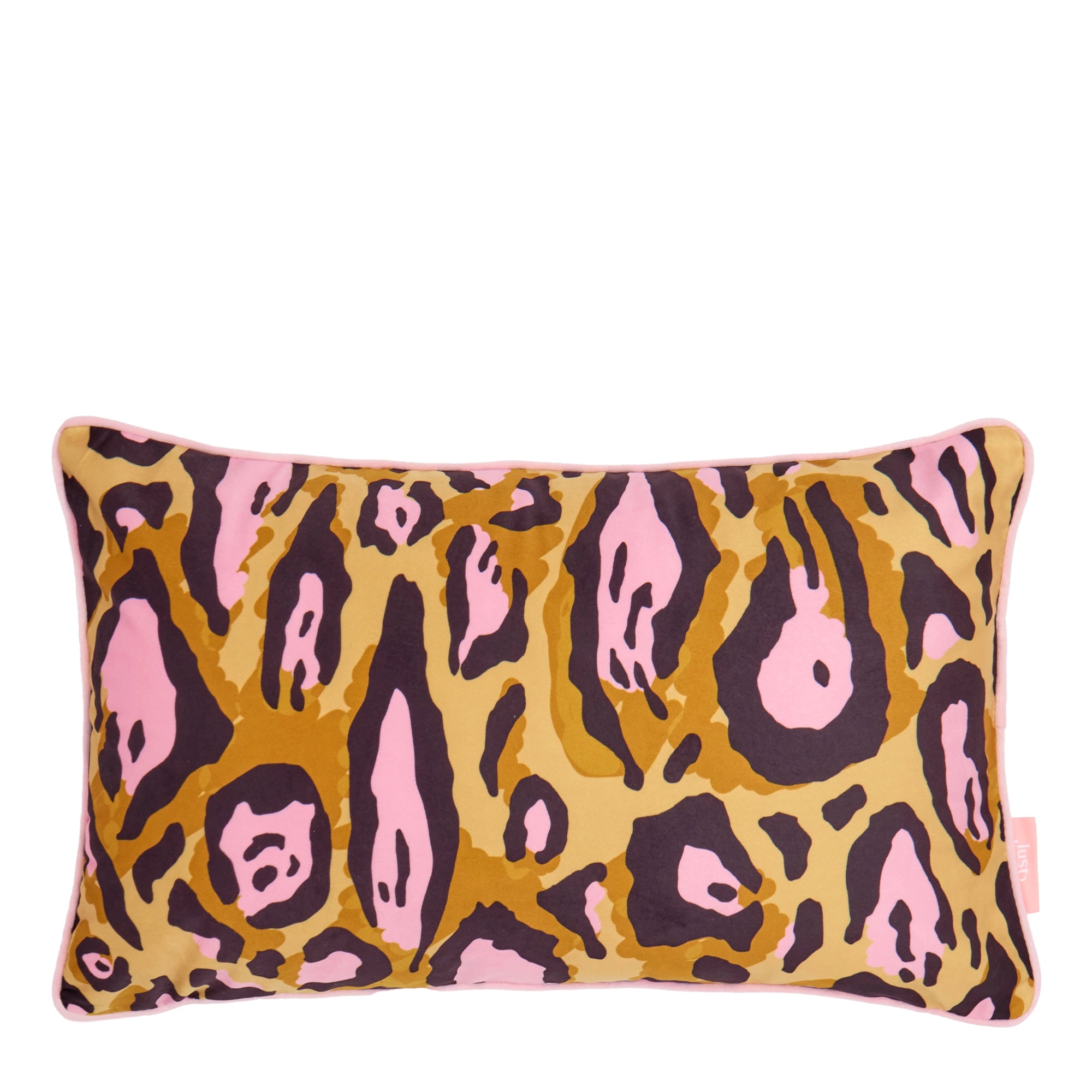 Animal Instinct Bolster Cushion in Ochre and Pink