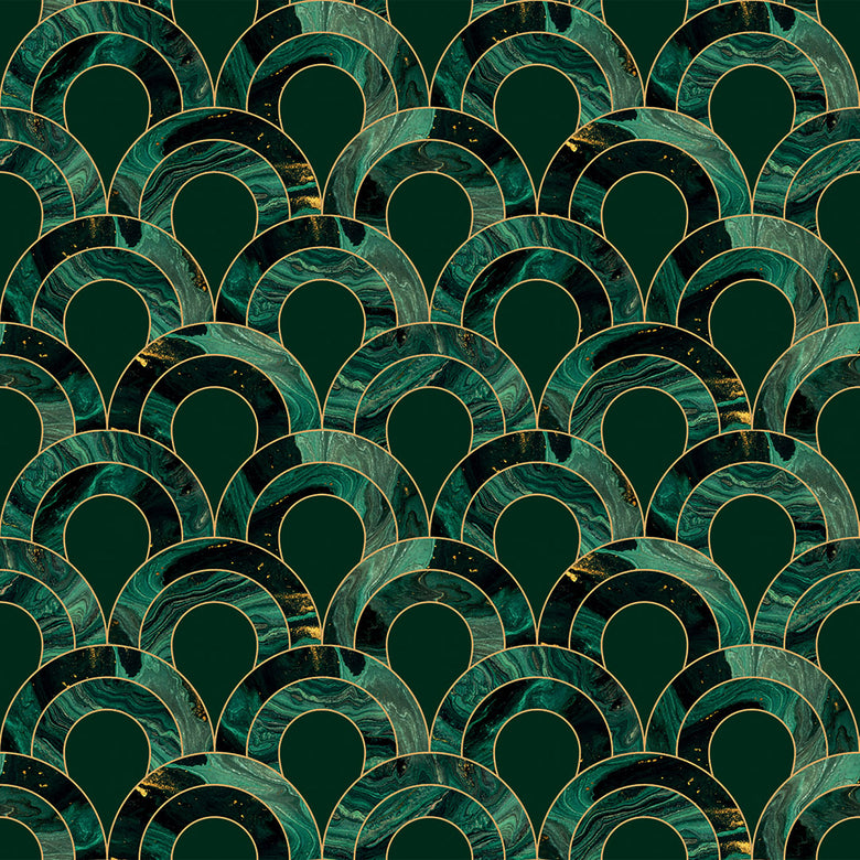 Ariel Wallpaper in Green Marble