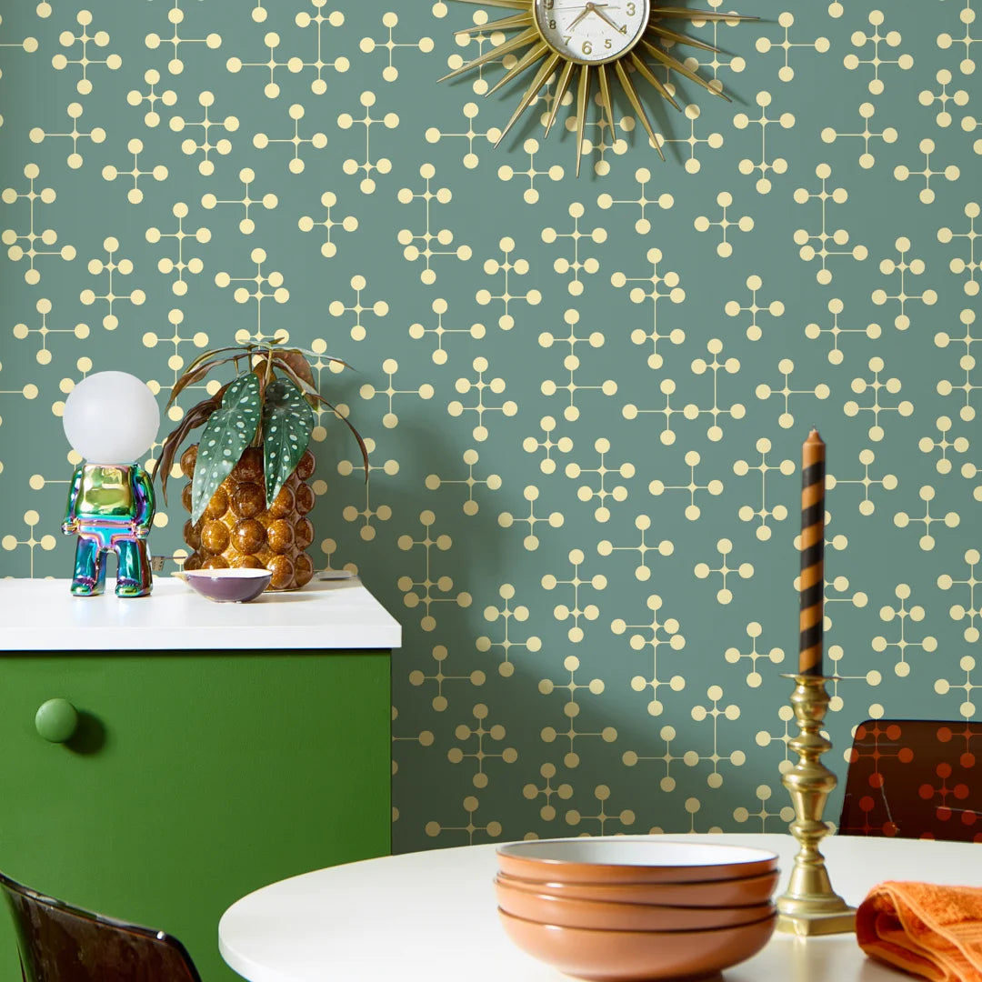 Atomic Dream Wallpaper in Seas the Day and Buttercream Lust Home