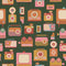 Thumbnail of vintage devices wallpaper in brights and smashed avocado colourway 