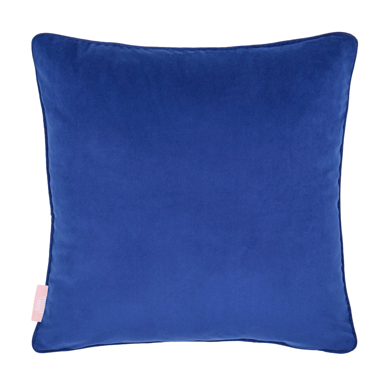 Blooming Geometric Square Cushion in Pinks on Greens