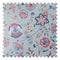 Blossoming Boho Fabric in Cobalt Blue and Raspberry on Sky Blue with Gold