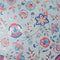 Blossoming Boho Wallpaper in Cobalt Blue and Raspberry on Sky Blue with Gold Foil