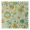 Blossoming Boho Fabric in Turquoise and Orange on Light Green with Gold