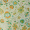 Blossoming Boho Wallpaper in Turquoise and Orange on Light Green with Gold Foil
