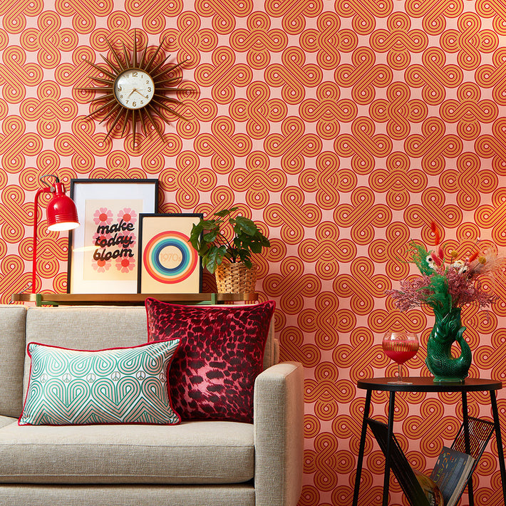 Soft ballet slipper pink tone Plaid Pattern Wallpaper for Walls