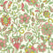 Botanical Boho Wallpaper in Pink and Green on Cream