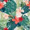 Calmer Chameleon Wallpaper in Tropical Green and Reds