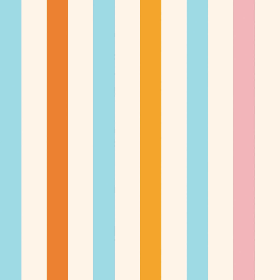 Sample of Calypso Carnival Wallpaper in Tropical Technicolour on Melba Cream