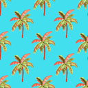 Caribbean Palms Wallpaper in Ocean Turquoise