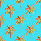 Caribbean Palms Wallpaper in Ocean Turquoise