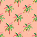 Caribbean Palms Wallpaper in Sunset Pink