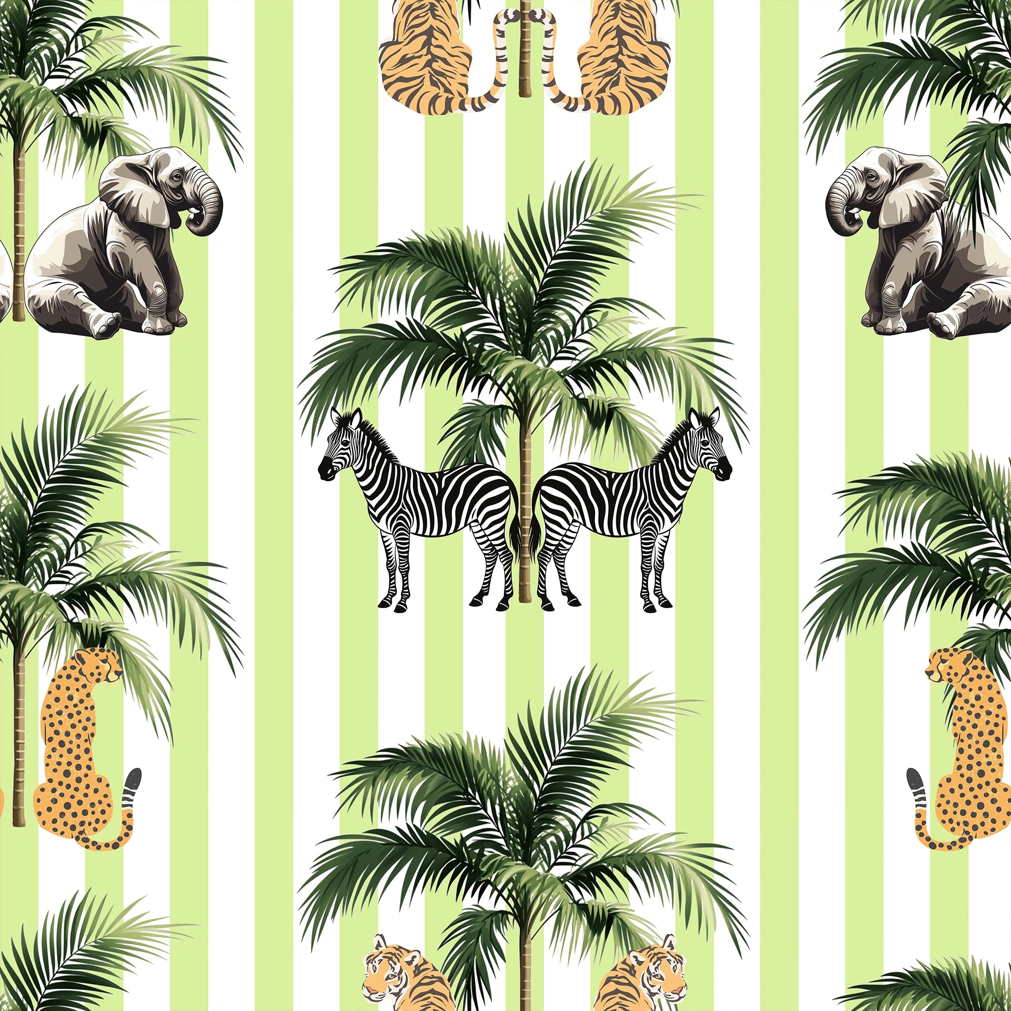 Catching Shade Wallpaper in Lime Green and White
