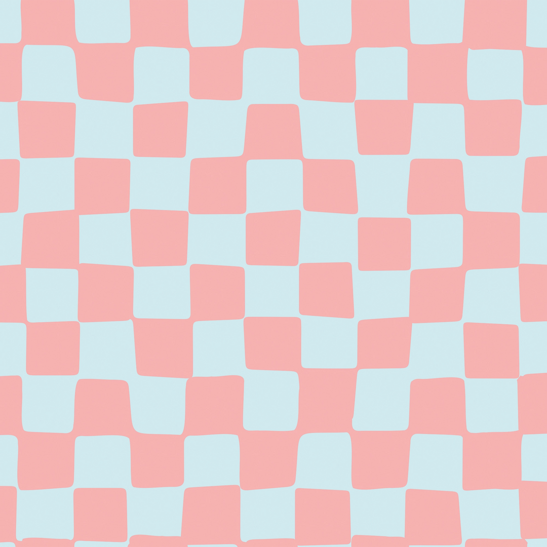 Checkerboard Wallpaper in Pink and Blue