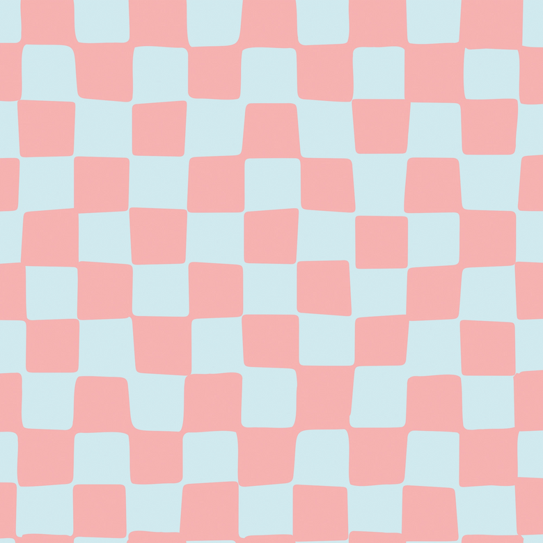 Checkerboard Wallpaper in Pink and Blue