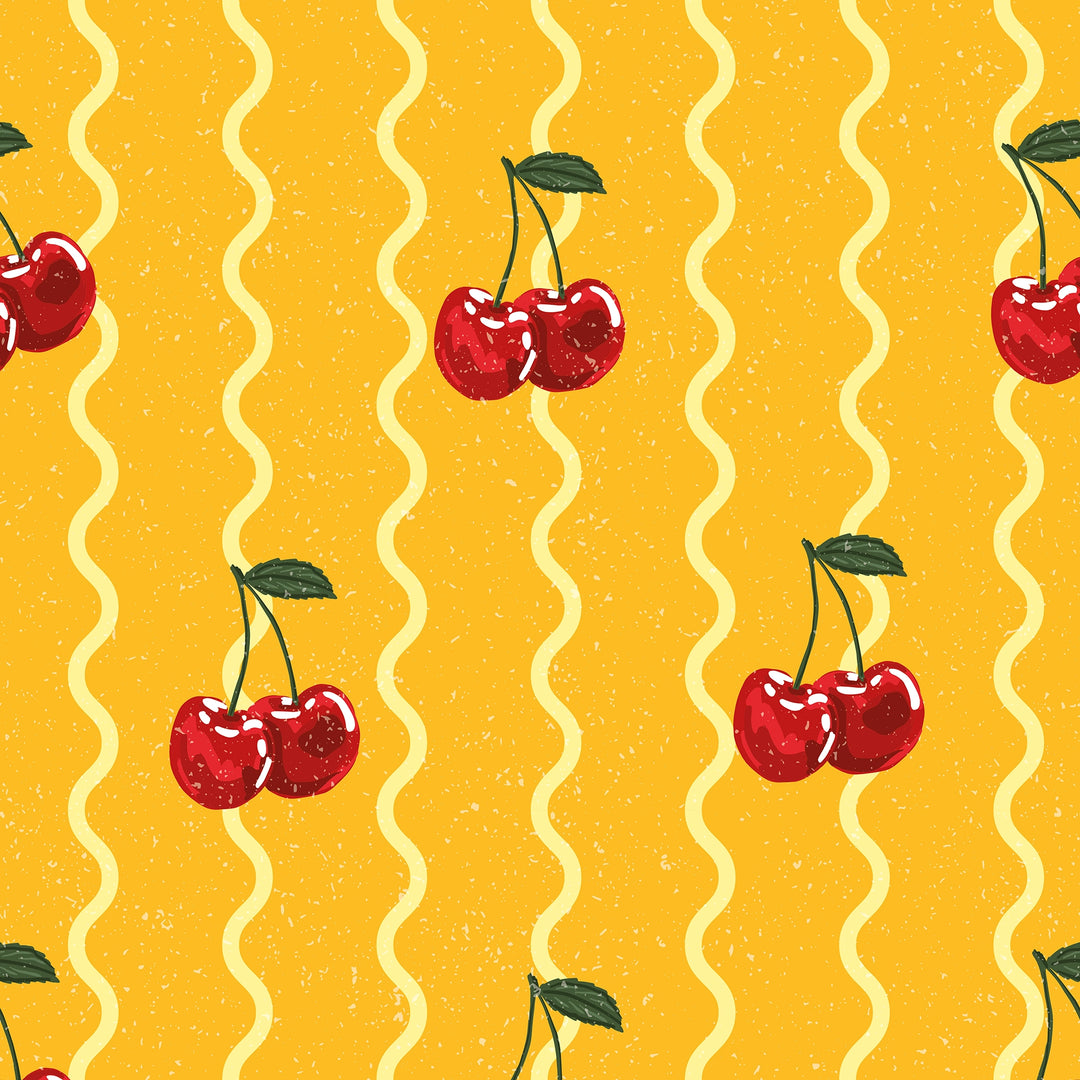 Cherry Delicious Wallpaper in Yellow and Lemon