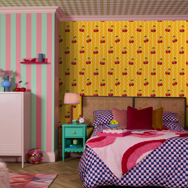 Cherry Delicious Wallpaper in Yellow and Lemon