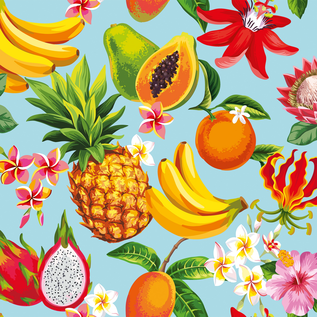 Sample of Club Tropicana Wallpaper in Sky Blue
