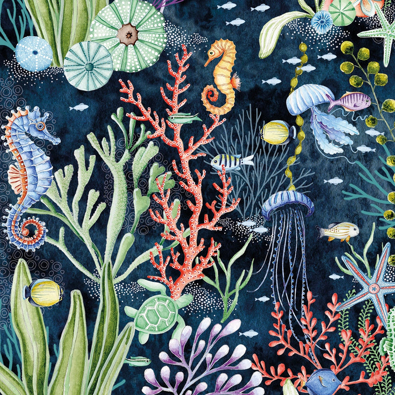 Coral Garden in the shade in Ocean Navy