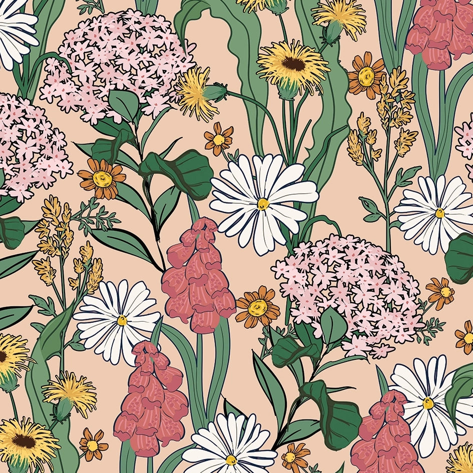 Sample of Cottage Garden Wallpaper in Boho Baby