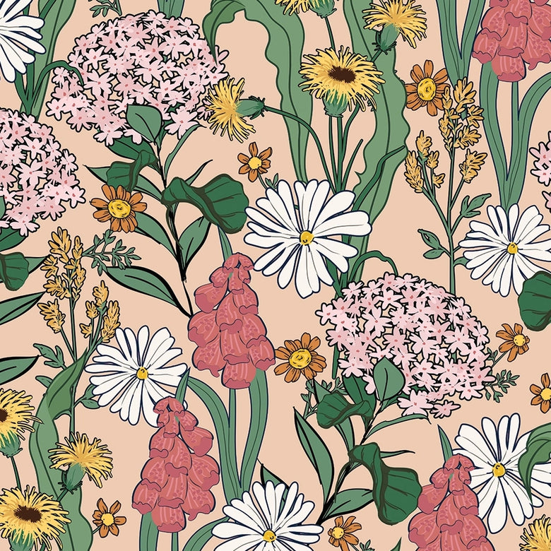 Sample of Cottage Garden Wallpaper in Boho Baby