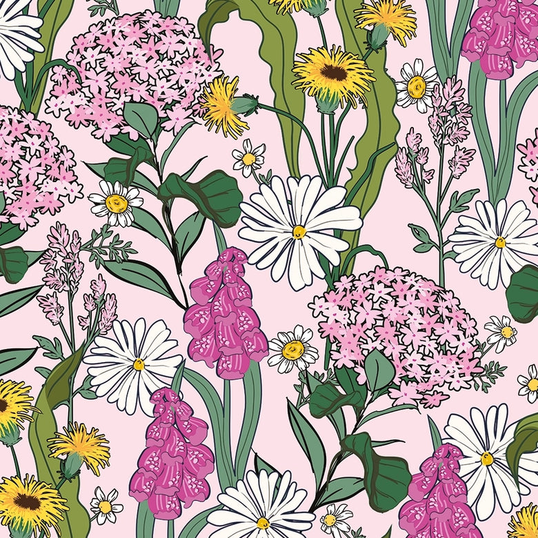 Sample of Cottage Garden Wallpaper in Pink Dusk